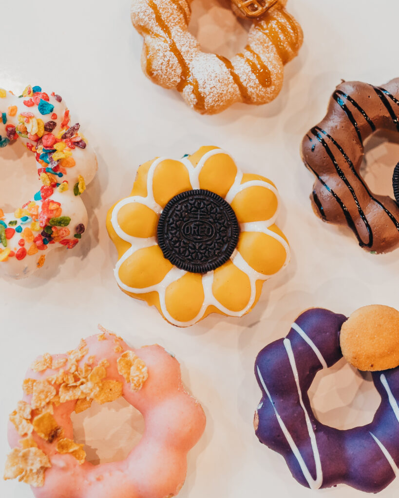 A variety of mochi donuts from Ninja Mochi Donut Desserts in Corpus Christi, Texas. 