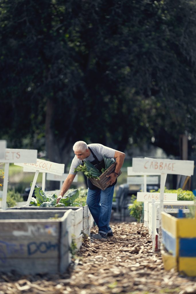 Dr. Dhaval Patel of the Uncommon Market in Beeville, Texas in his garden.