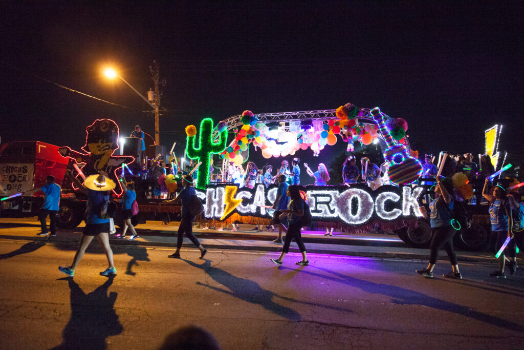 Chicas Rock at the Buc Days night parade