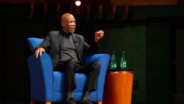 Terrence James Roberts, one of the Little Rock Nine-the first Black students ever to attend classes at Little Rock Central High School in 1957, speaking at Texas A&M University-Corpus Christi's Black History Month in 2022.