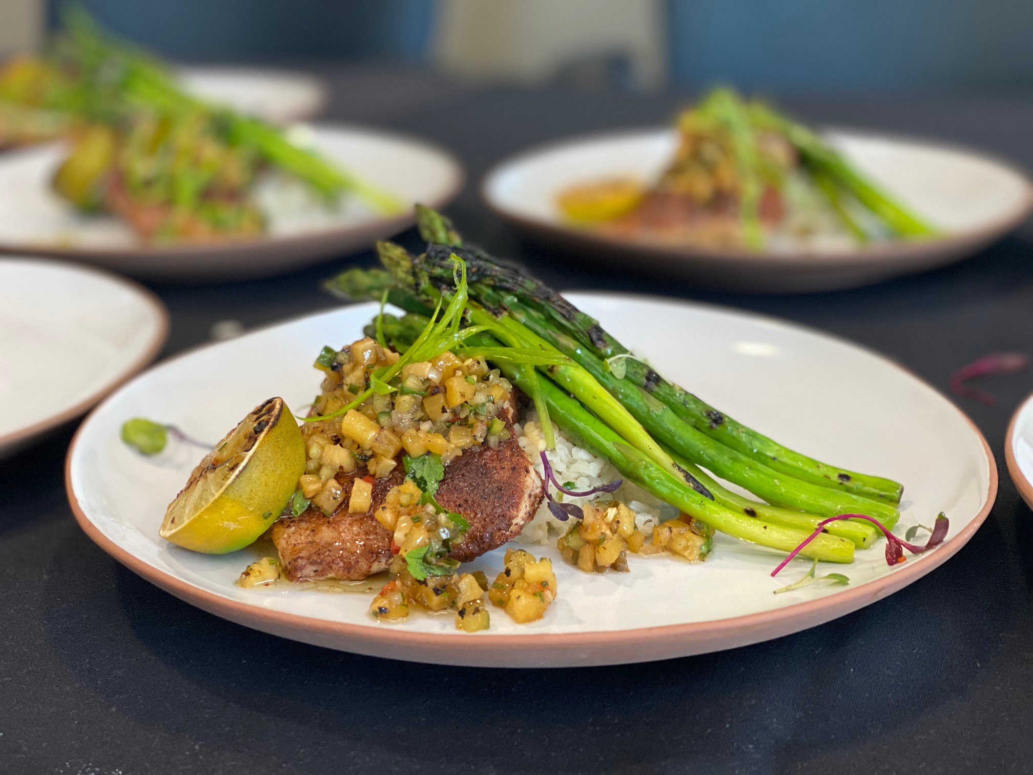 Blackened Drum at Canopy, Texas State Aquarium's new sit-down dining experience, Canopy.