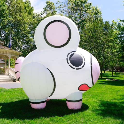 A piece from the BLOW UP II: Inflatable Contemporary Art exhibition now on display at the Art Museum of South Texas.