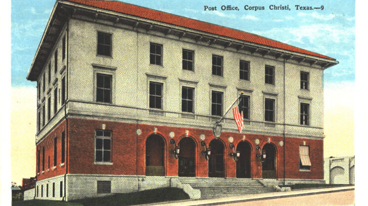 Corpus Christi History: A postcard of the Federal Building at 521 Starr St. appears much as it looks today during its days as a post office, pre-1939.