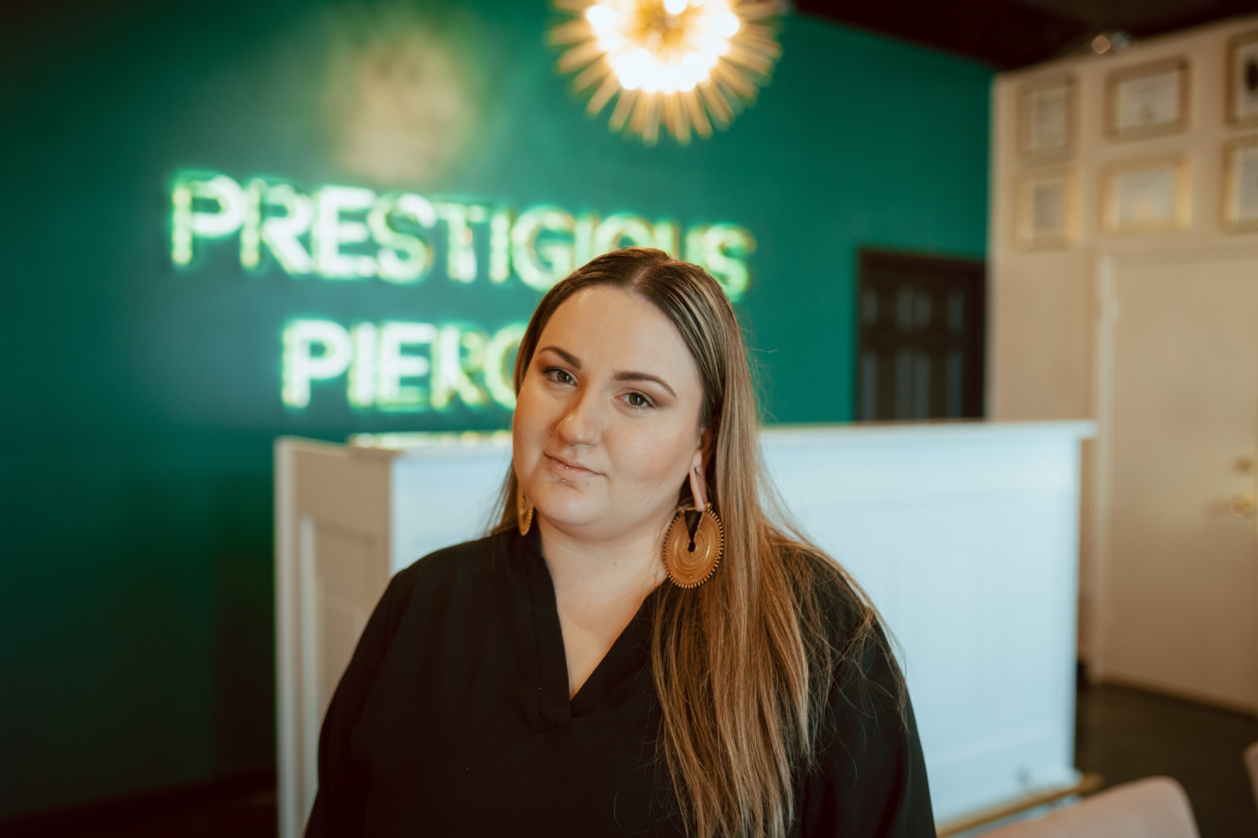 Owner Sammi Marchese of Prestigious Piercing, creates a unique luxury piercing experience, the first of its kind in the Coastal Bend.