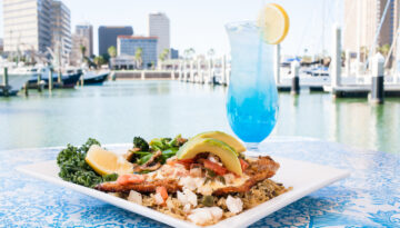 waterfront drinks at Harrison's Landing