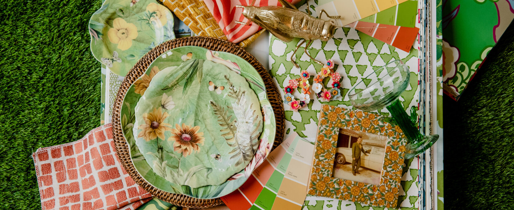 A vibrant garden-inspired mood board to bring spring florals indoors.