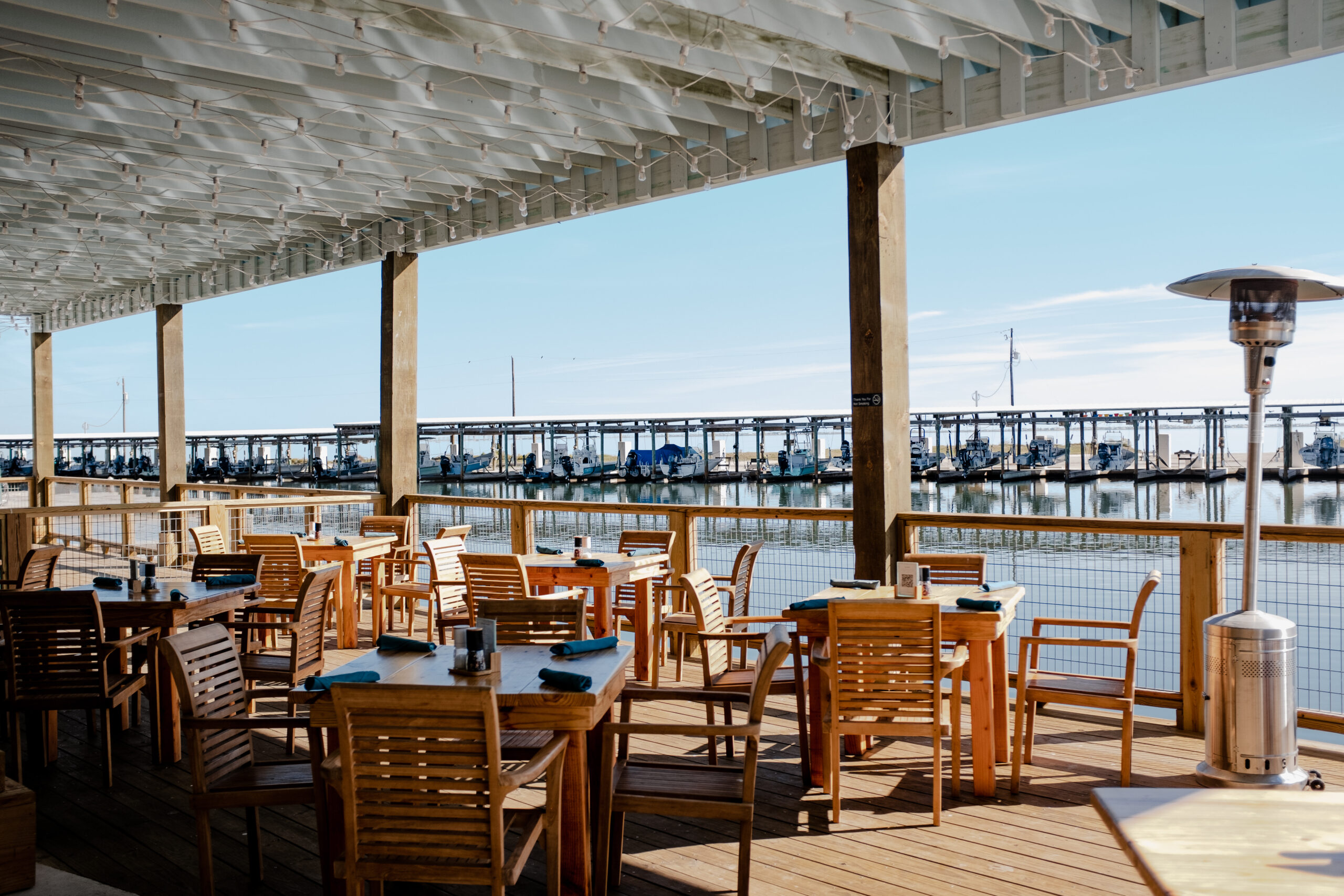 waterfront drinks at The Lookout at Bluff's Landing