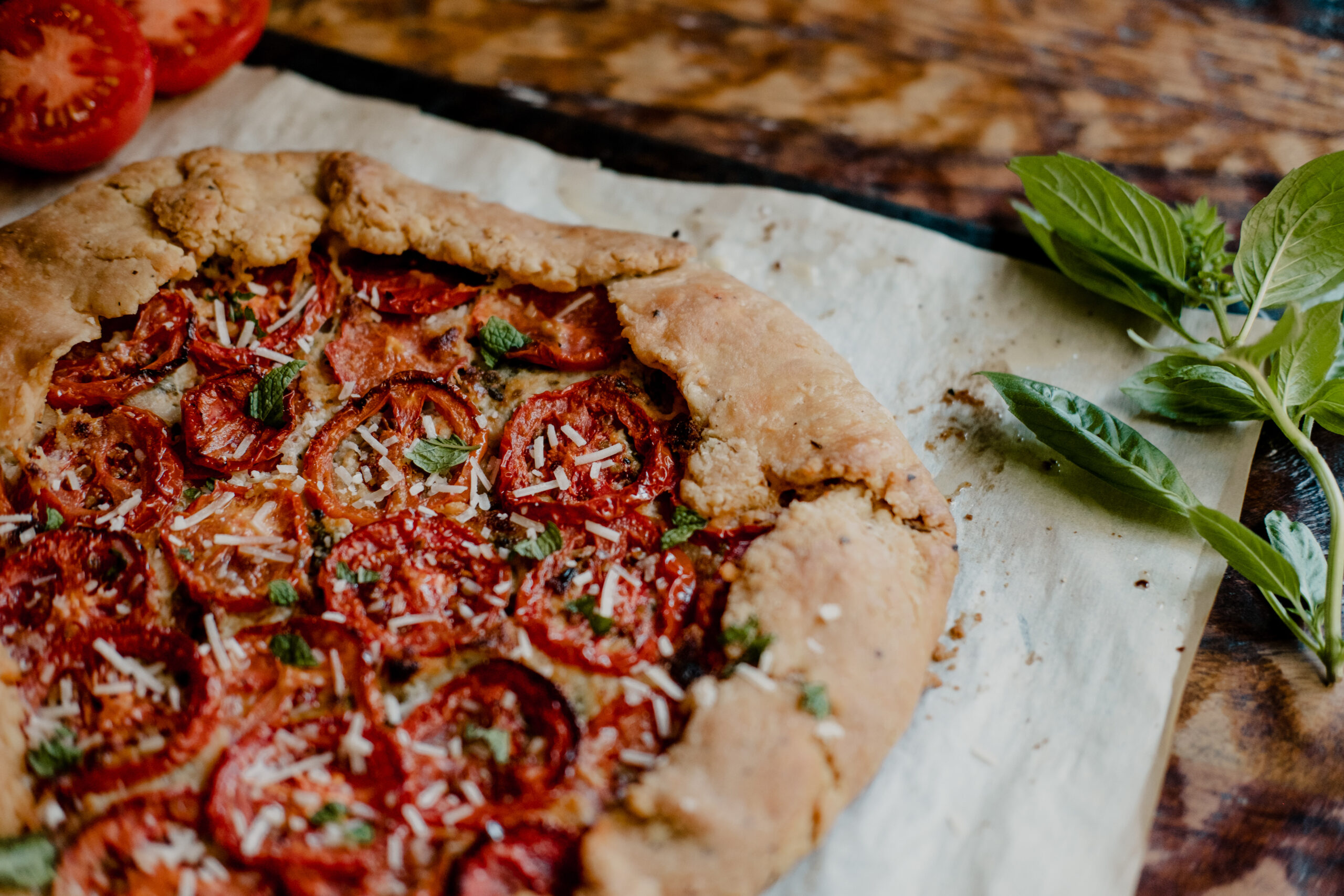 Tomato Galette made from a garden-fresh recipe.