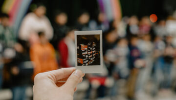 A polaroid of shoes that were distributed by Fish for Life at T.G. Allen Elementary School in Corpus Christi.