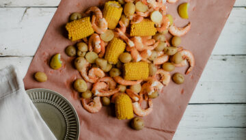 A fresh shrimp boil on the table. Two easy summer recipes for the family.
