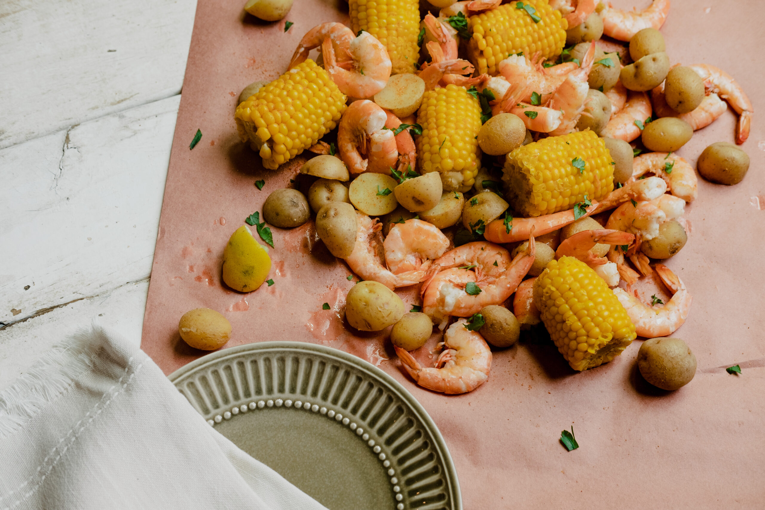 A shrimp boil for the family. Two easy summer recipes for the family.