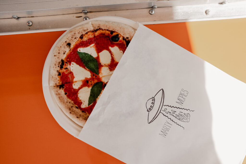 Margherita Pizza at Marty McPies Food Truck 