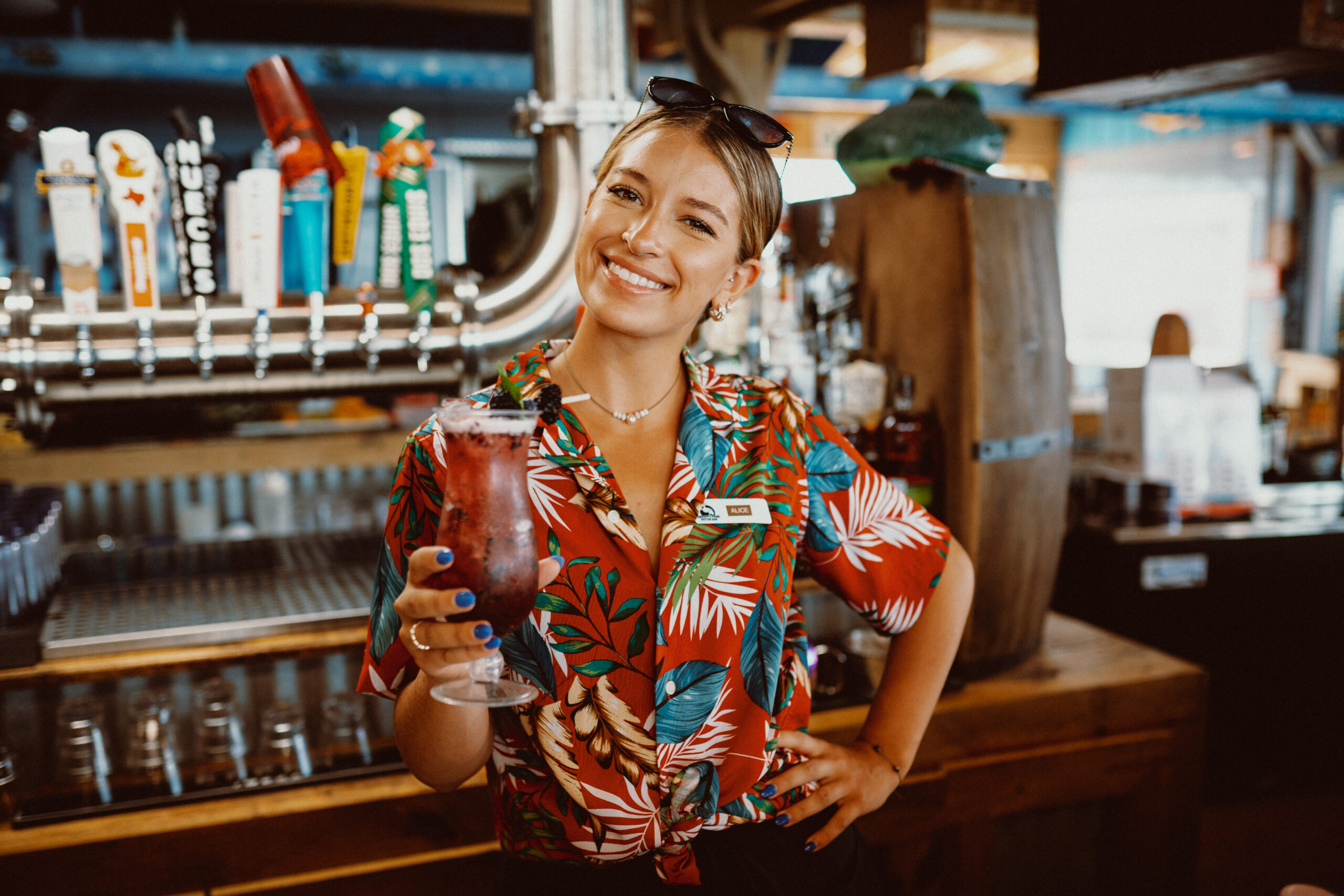 bartender at Snoopy's Pearl Oyster Bar