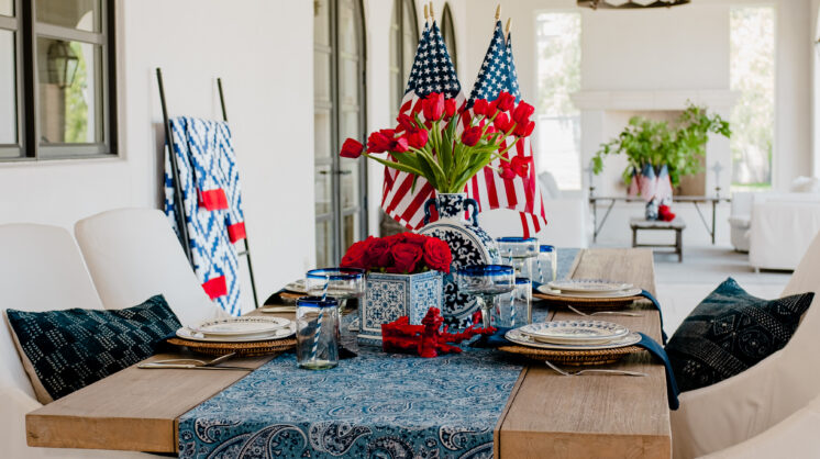 Fourth of July table setting in Corpus Christi, Texas.