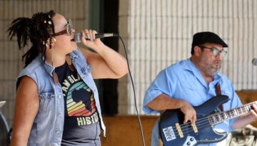 Claudia Melton performs at the 2022 Corpus Christi Juneteenth Festival.