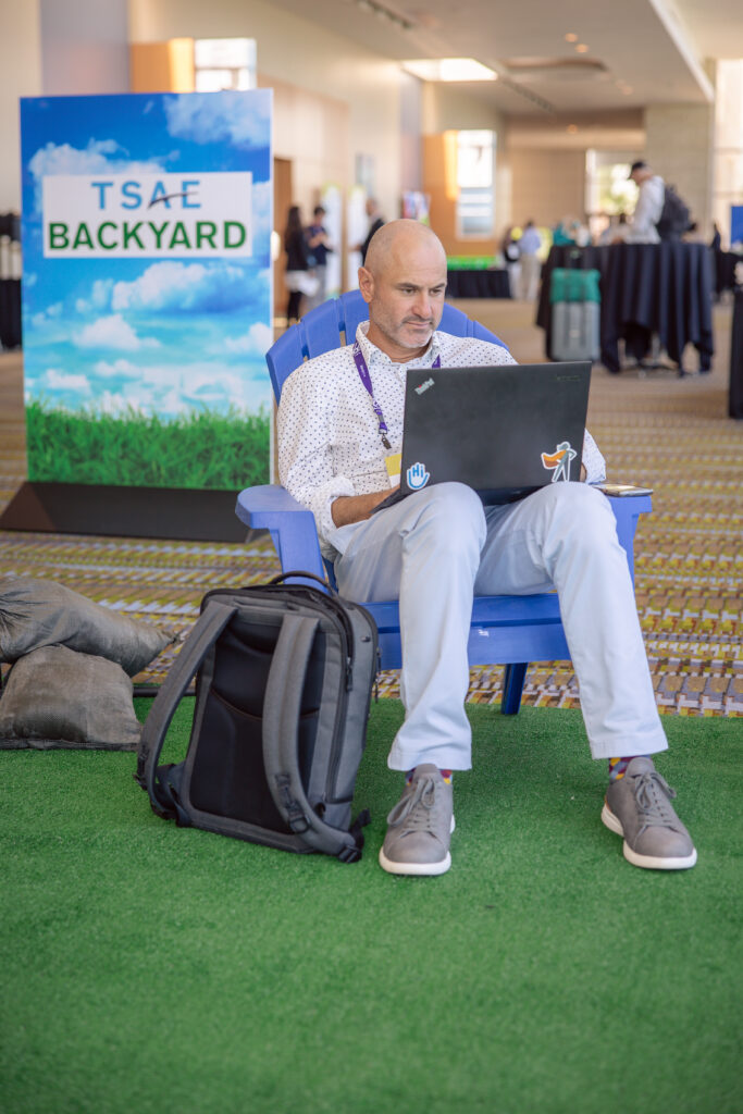 Event guests at a conference at the American Bank Center in Corpus Christi, Texas. 