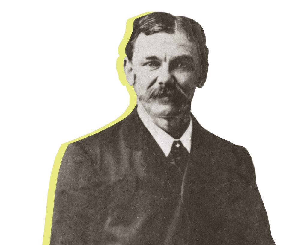 portrait of Moses Menger of whom Moses Menger Elementary School is named after 