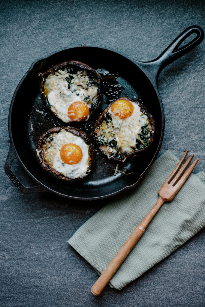 Egg-Stuffed Portobello Mushroom breakfast recipe