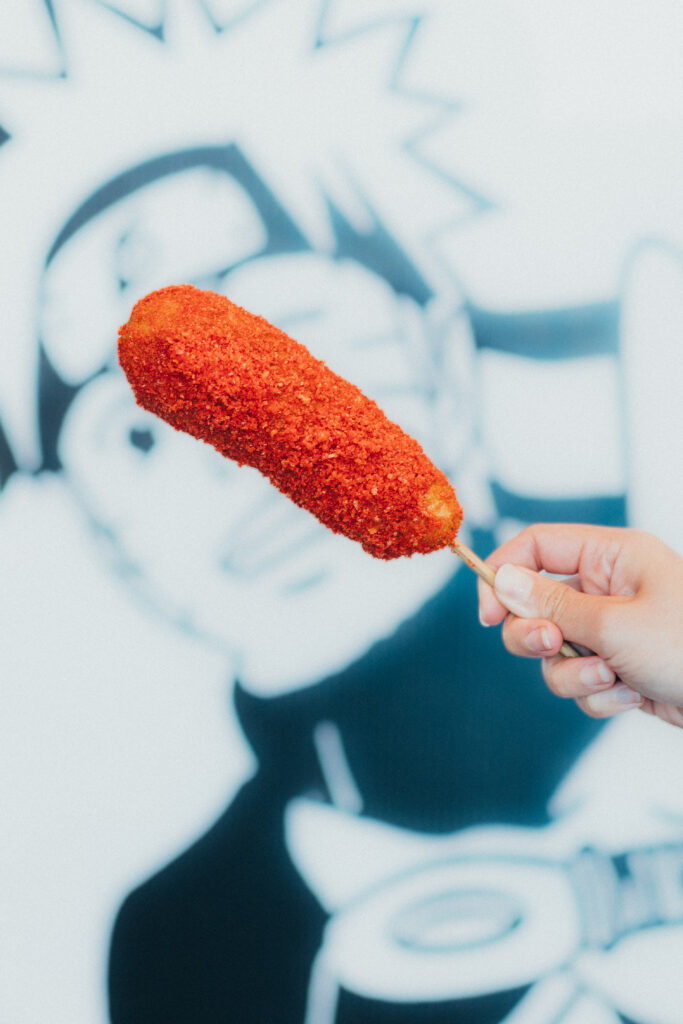 Potato-crusted Korean corn dog from Ninja Mochi Donut in Corpus Christi, Texas. 