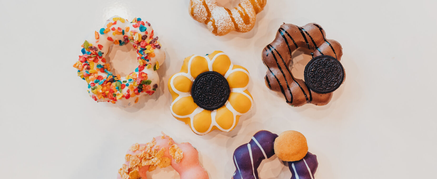 A variety of mochi donuts in Corpus Christi, Texas.
