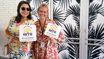 Alyssa Barrera Mason and Lesley Lomax at theFriends of The Ritz Kick-Off Celebration at BUS.