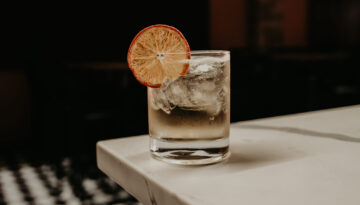 A cocktail on the bar at Old Kress Live, a new bar in Downtown Corpus Christi, Texas.