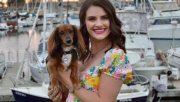 GraceAnn Skidmore and her Dachsund, Dixie from "Wings Away: A Tale of Friendship"