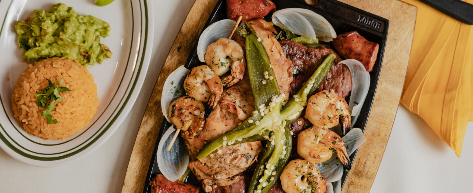A spread of food at Las Braza’s Cocina Bar and Grill in Corpus Christi, Texas.