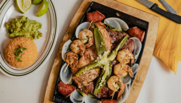 A spread of food at Las Braza’s Cocina Bar and Grill in Corpus Christi, Texas.