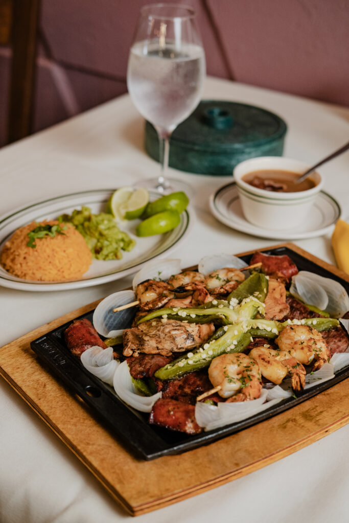A spread of food at Las Braza’s Cocina Bar and Grill in Corpus Christi, Texas.