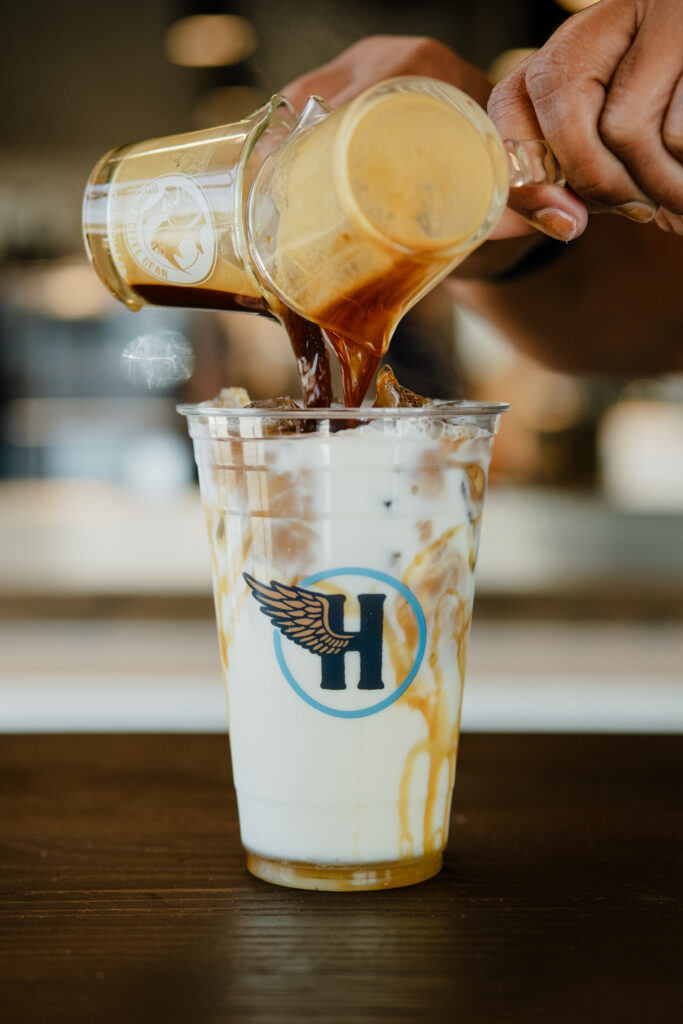 A coffee drink from Hemispheres Cafe in Corpus Christi, Texas