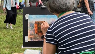 live-painting at Two Rivers Plein Air at the New Braunfels Art League