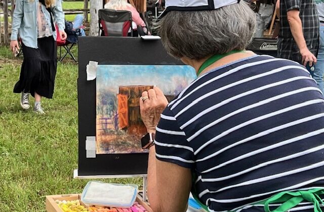 live-painting at Two Rivers Plein Air at the New Braunfels Art League