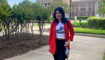 Ashley Arevalo of Crimson Cause testifies at the Capitol in favor of Senate Bill 379