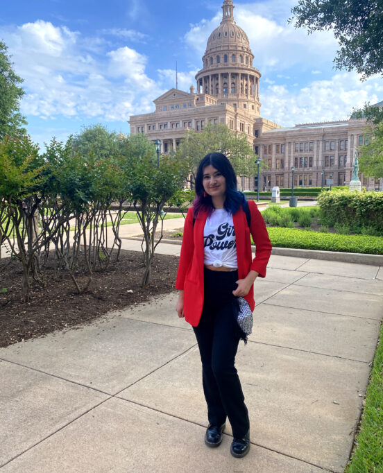 Ashley Arevalo of Crimson Cause testifies at the Capitol in favor of Senate Bill 379