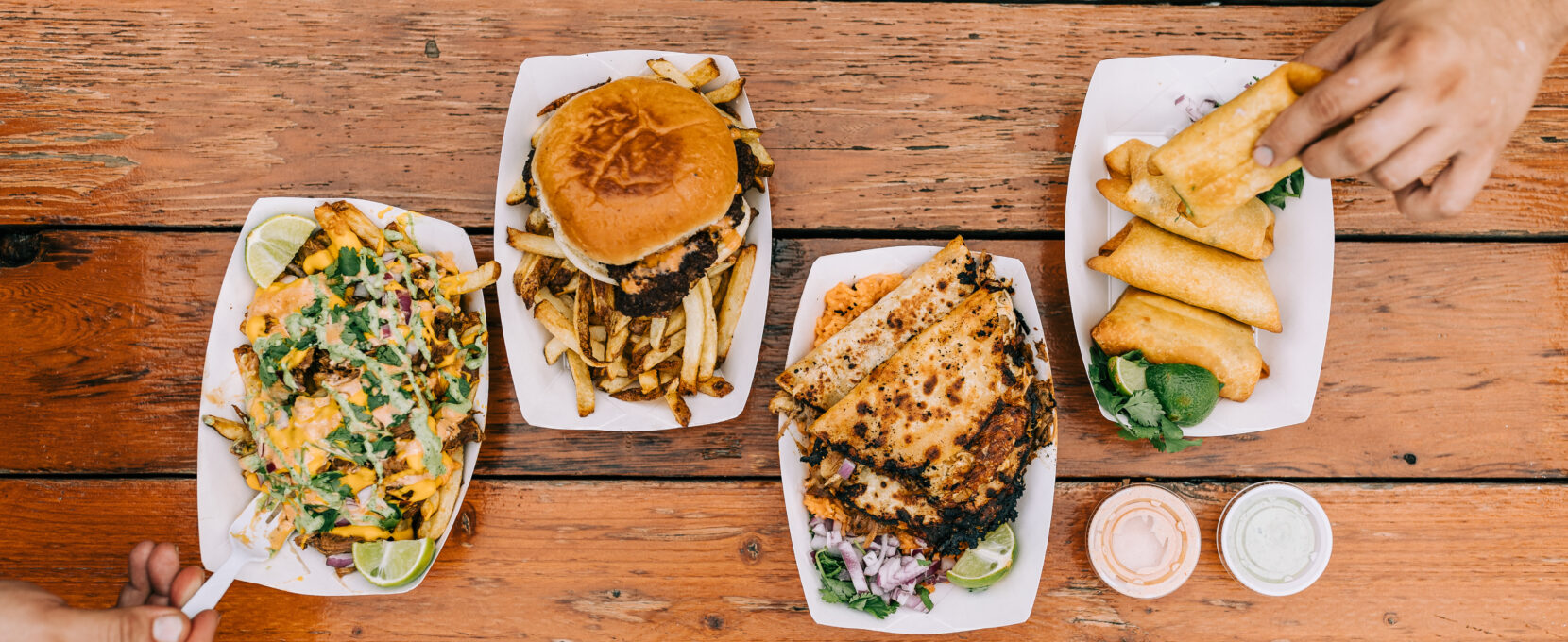 Popular dishes from Most Comida, a food truck in Corpus Christi, Texas.