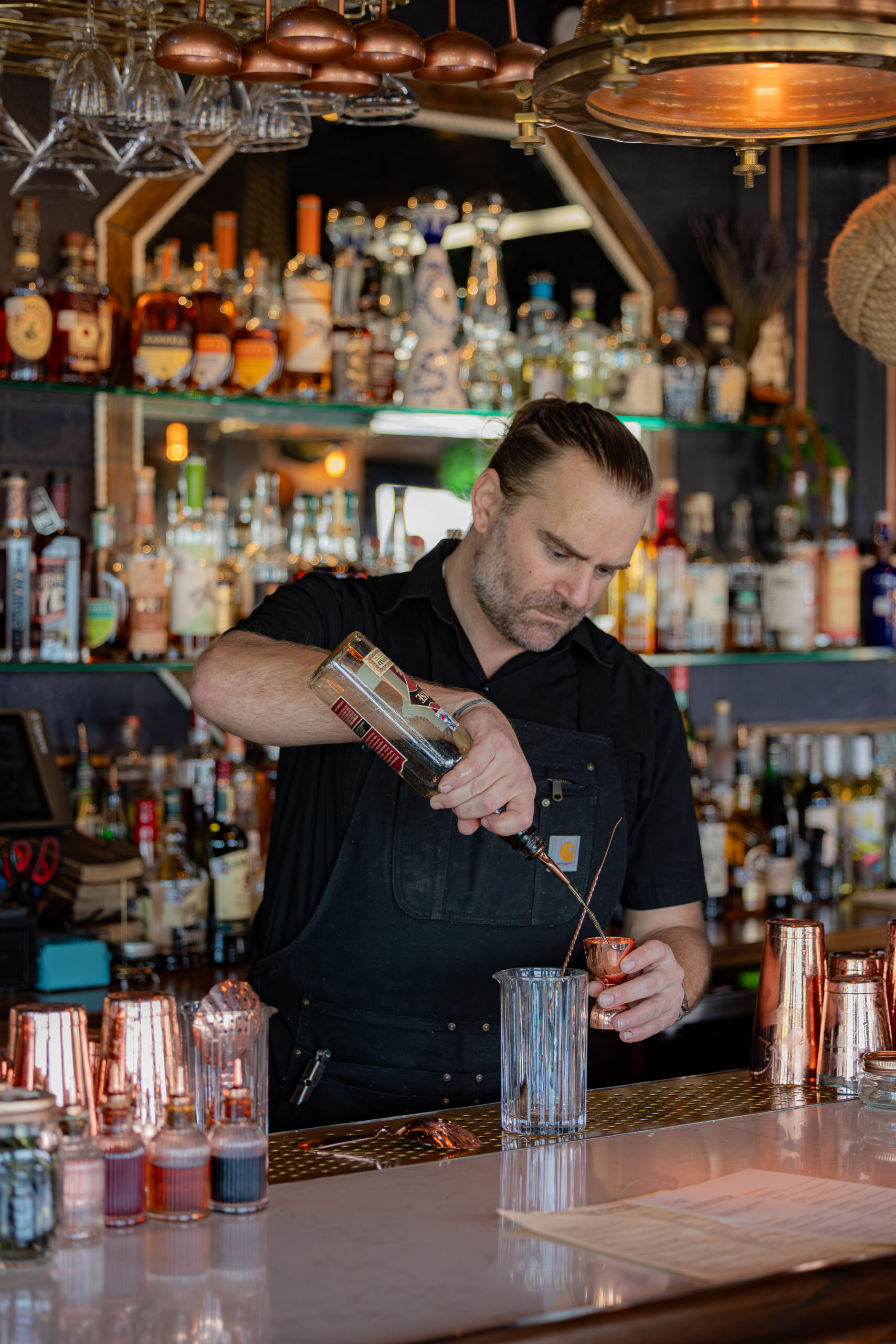 Jacob McClain, mixologist at The Mariner