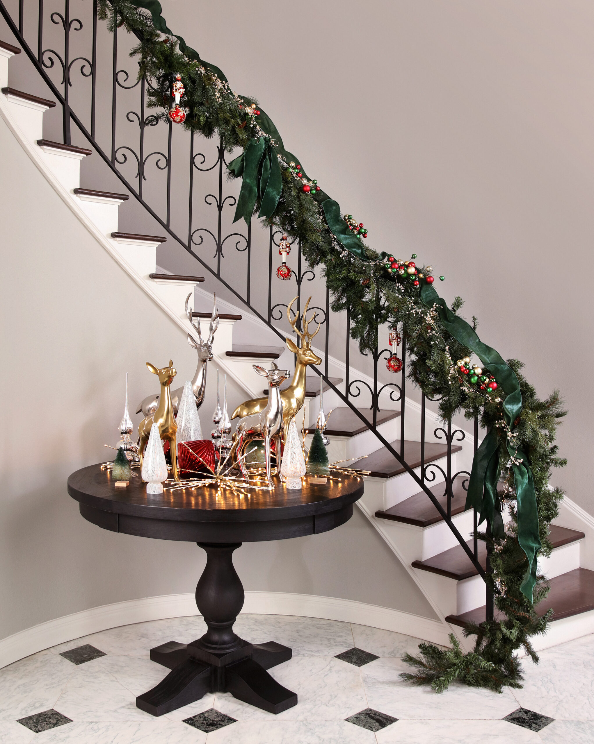 holiday home decor inspiration for a grand staircase