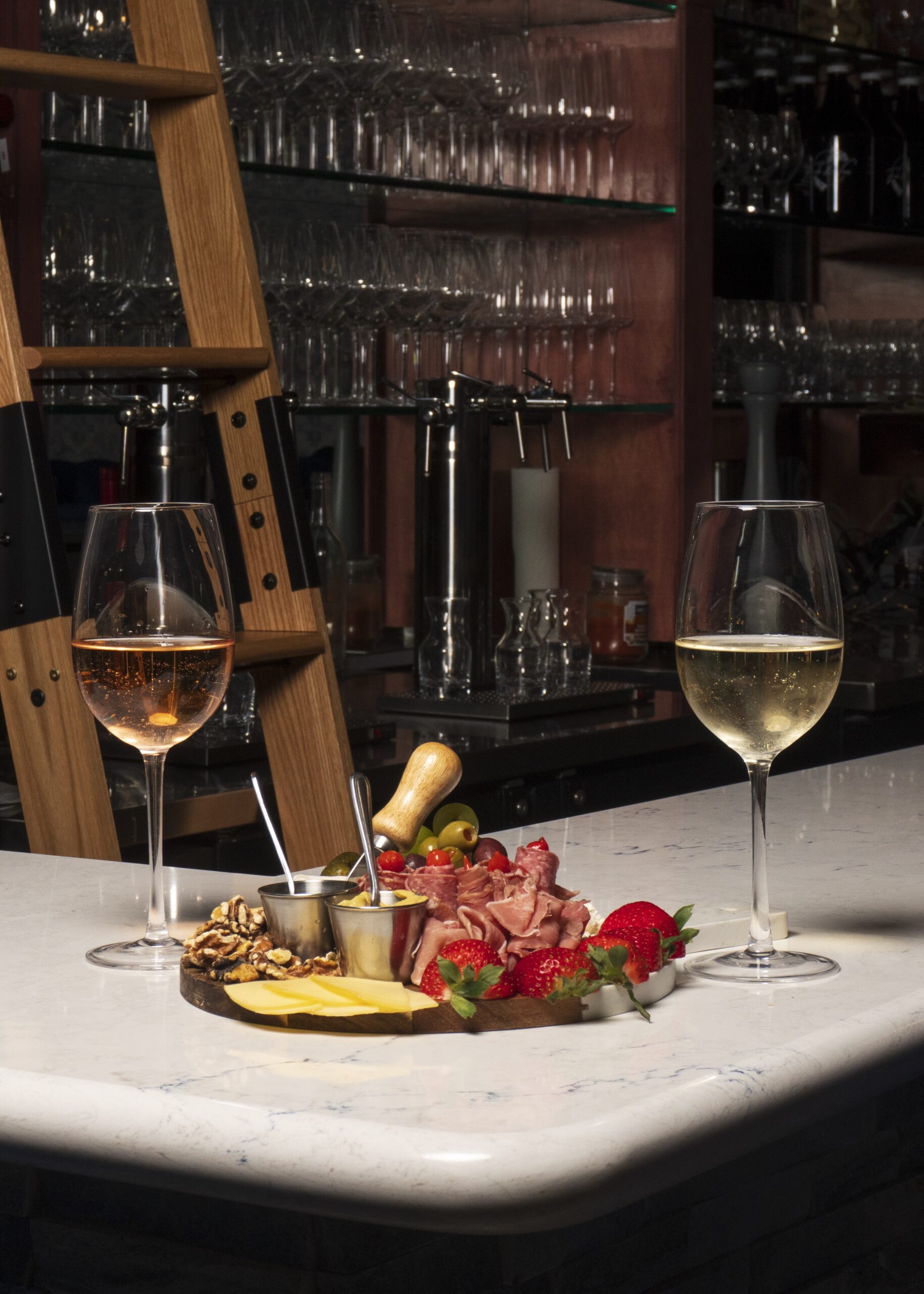 charcuterie board and wine from Fork & Vines 