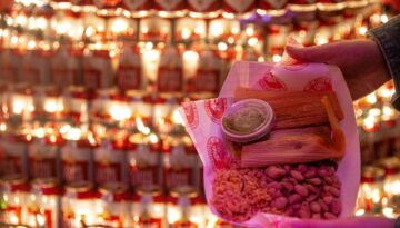 A plate of tamales at House of Rock's Annual Christmas Eve Tamale Dinner in Corpus Christi, Texas.