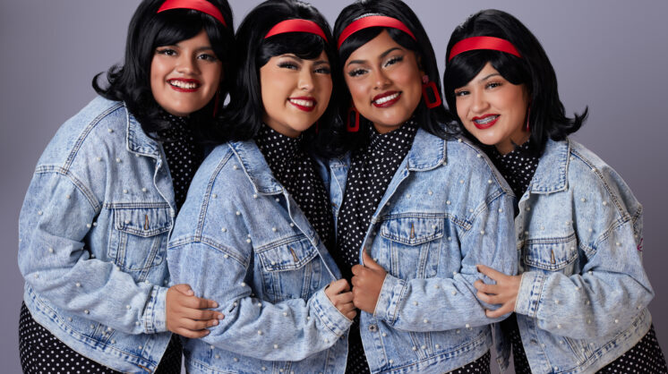 Photo of The Trojanettes, a singing group formed out of the Moody High School drama department