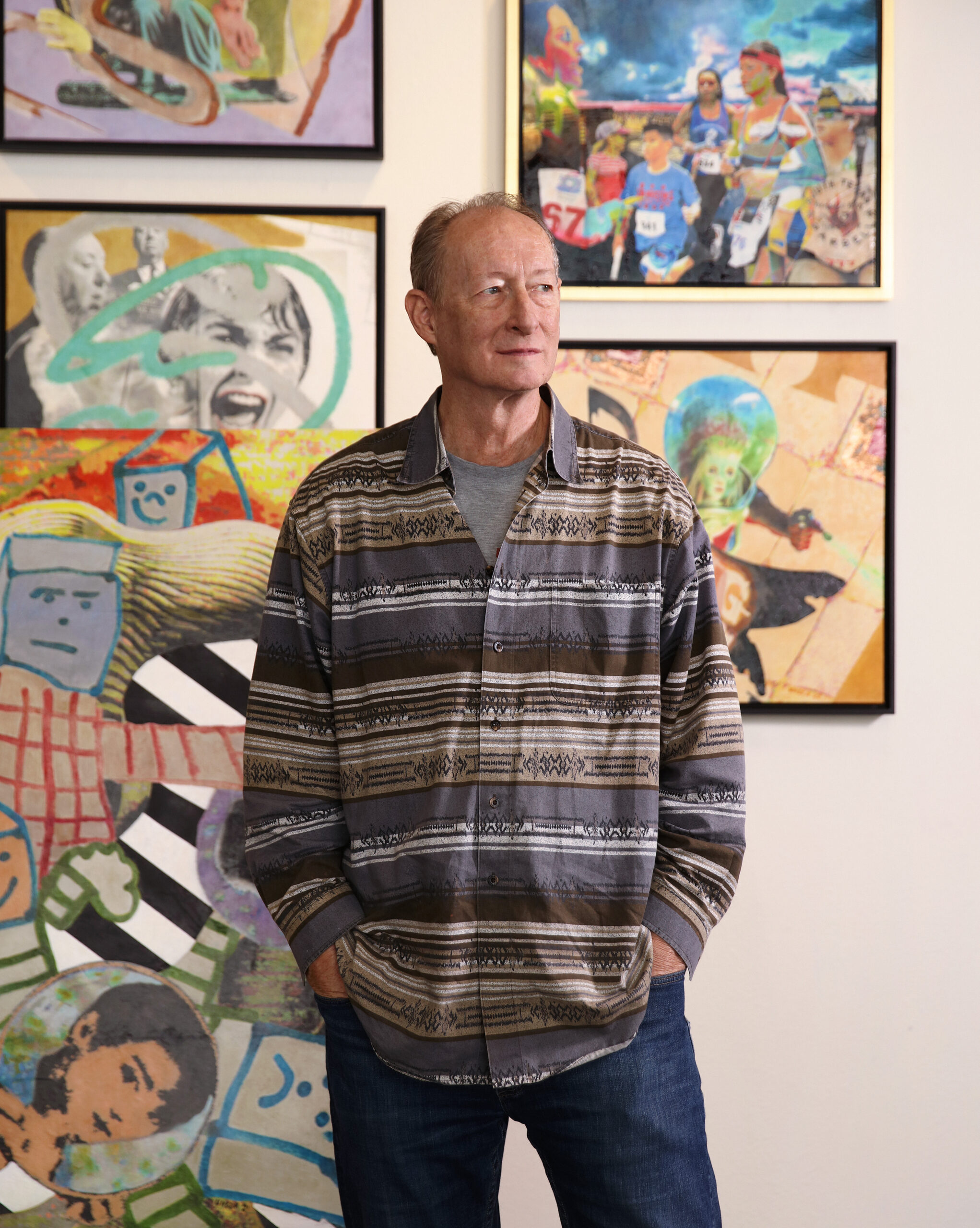 Stan Unser with his artwork on display at K Space Contemporary