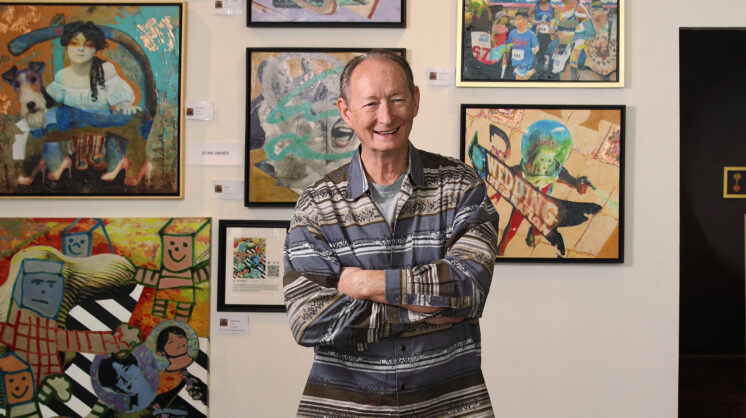 Stan Unser with his artwork on display at K Space Contemporary