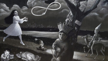 A painting by Ricardo Ruiz titled, Memories of Dreams.