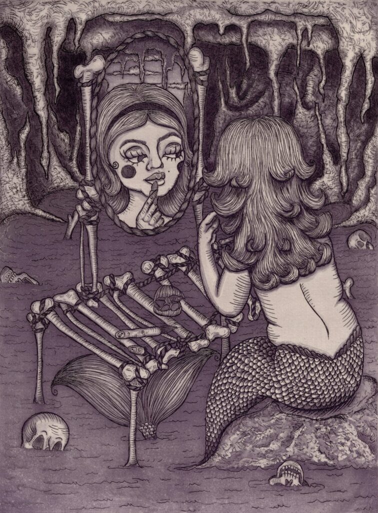 Ashley Burnett, Texas A&M-Corpus Christi - "As He Pleases," Intaglio, 9in x 12in