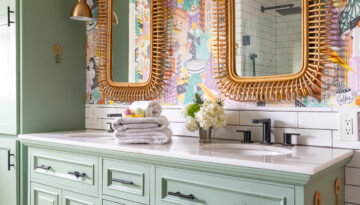A bathroom scene inside a home located in the Del Mar neighborhood in Corpus Christi, Texas.