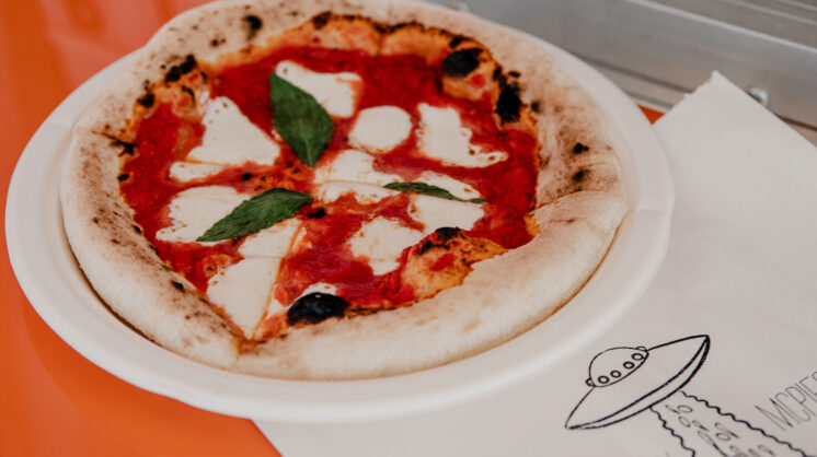 A pizza from Marty McPies located in Corpus Christi, Texas.