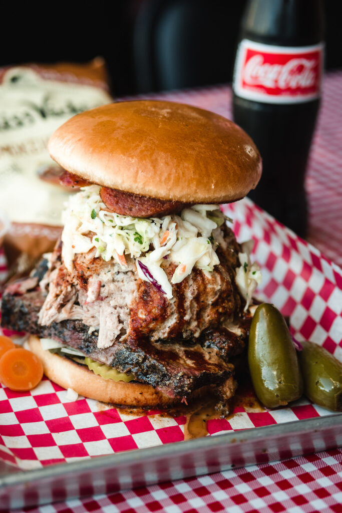Salty Oak BBQ's famous "Big Salty" sandwich.