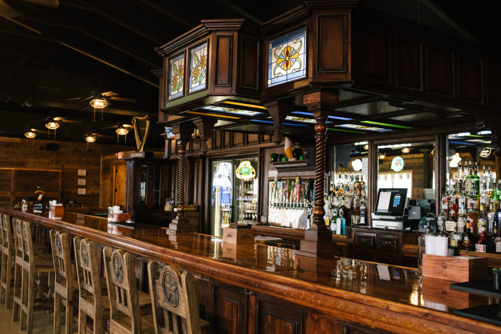 The bar at Fulton's Irish Pub and Grill in Rockport, Texas. 