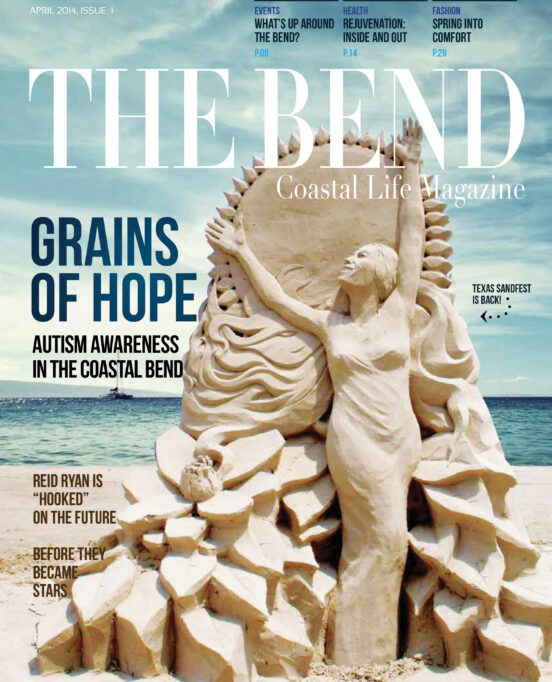 a photo of the first cover of The Bend Magazine in April 2014